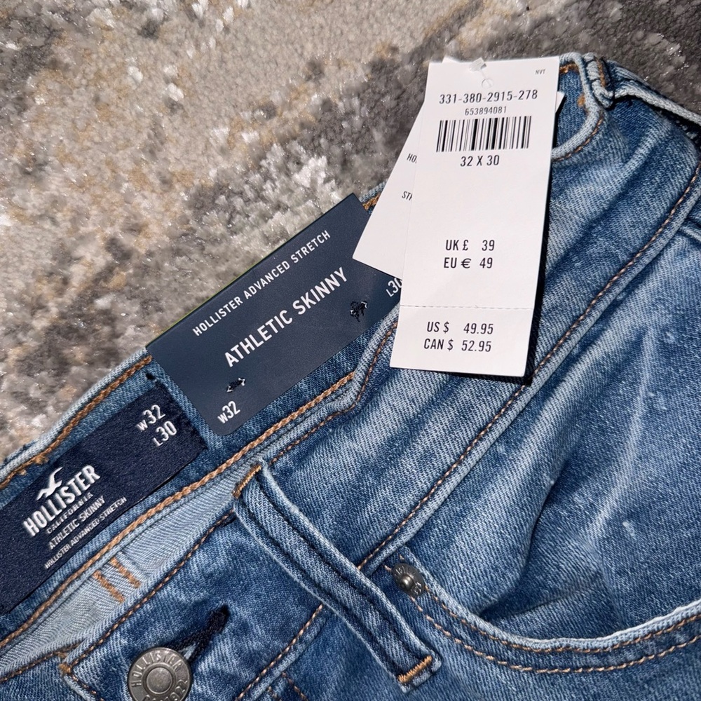 Hollister Men's Skinny Jeans - Light Blue - Picture 4 of 5